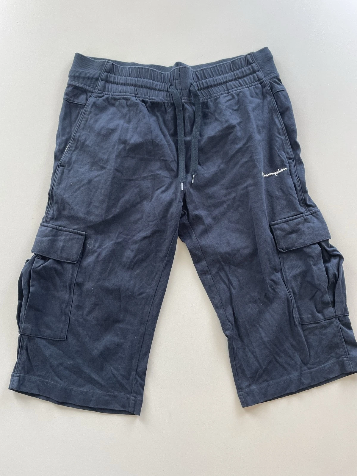 Champion Cargo Sweat Shorts Navy Blue L Mens Athletic Apparel