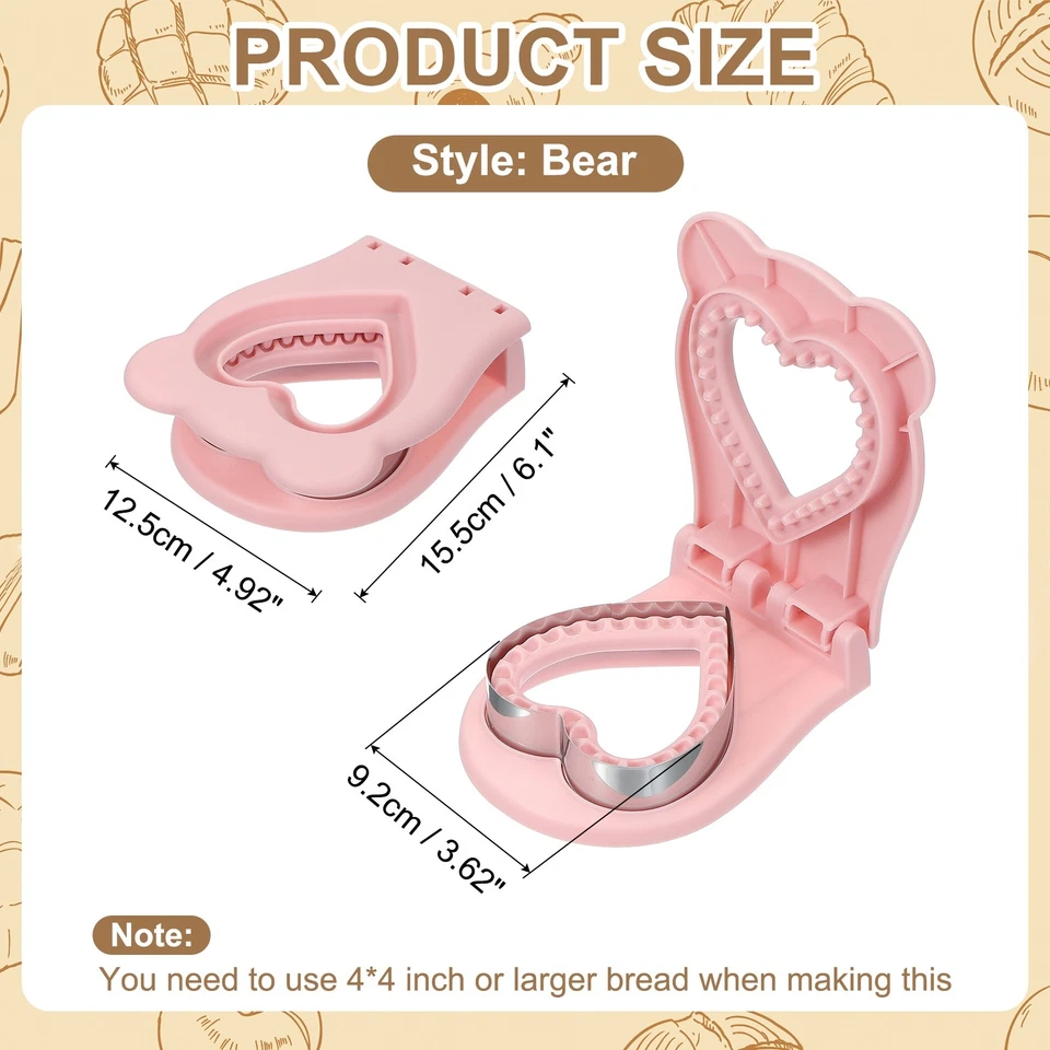 Crustless Sandwich Cutter, Heart Shape(Pink) - Image 2 of 4