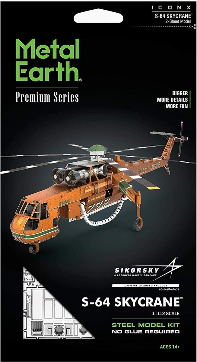 Fascinations ICONX S-64 Sikorsky SKYCRANE Helicopter Metal Earth