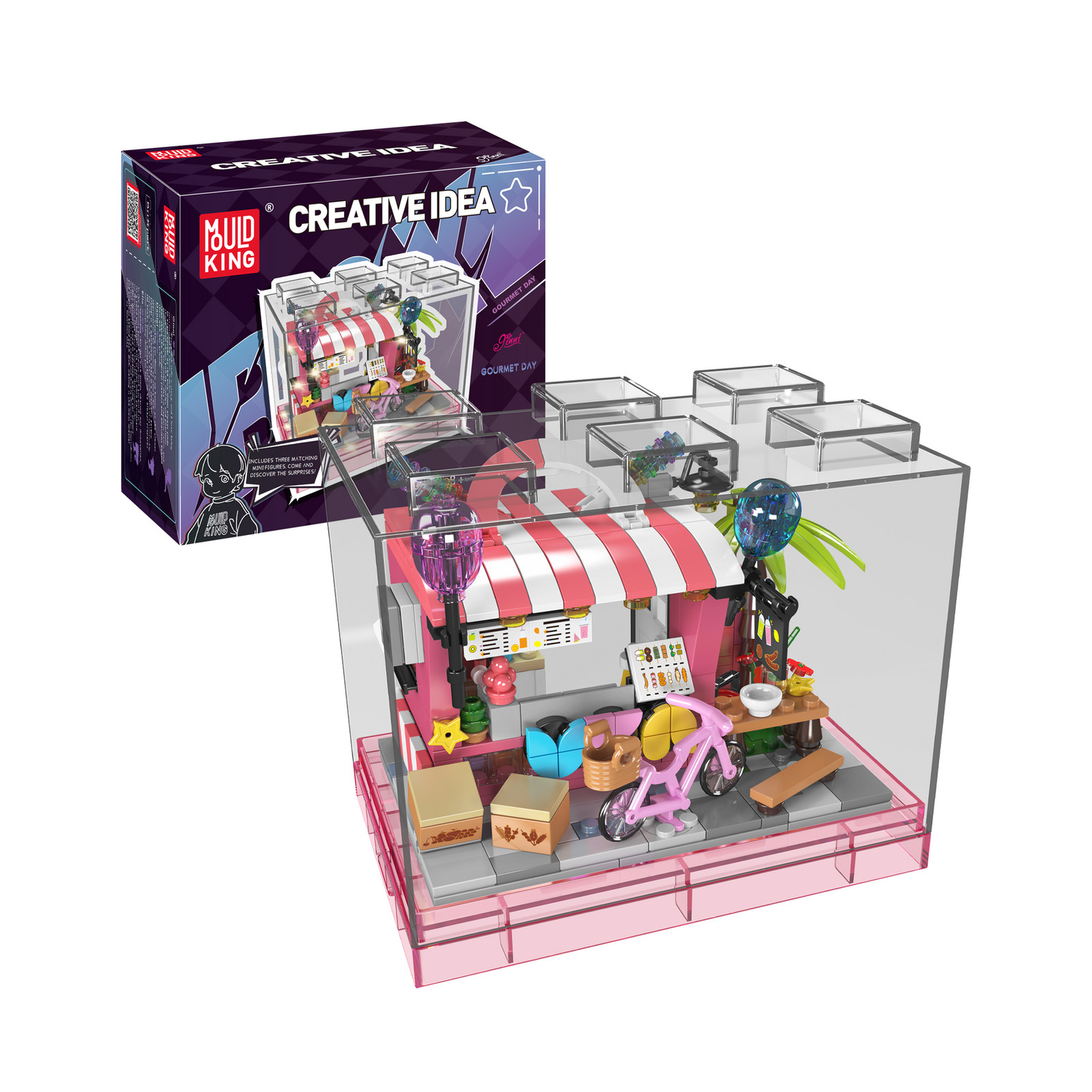Mould King 24039 Gourmet Food Stall Shop Building Block Model 394pcs