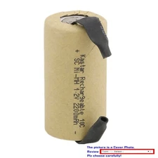 Kastar 1.2V 2200mAh Sub-C Cell Paper Wrapped Flat Top with Tabs for SC Ni-CD