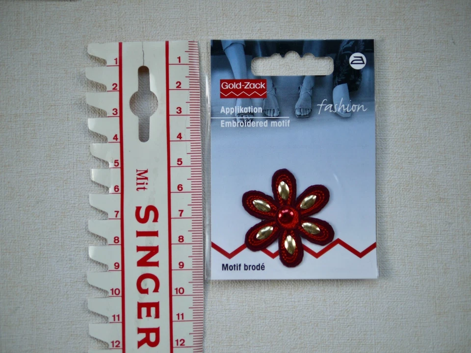 GOLDZACK/Coats Stickbild Applikation Bügelbild Flicken Aufnäher Blumen Herz - Bild 3 von 4