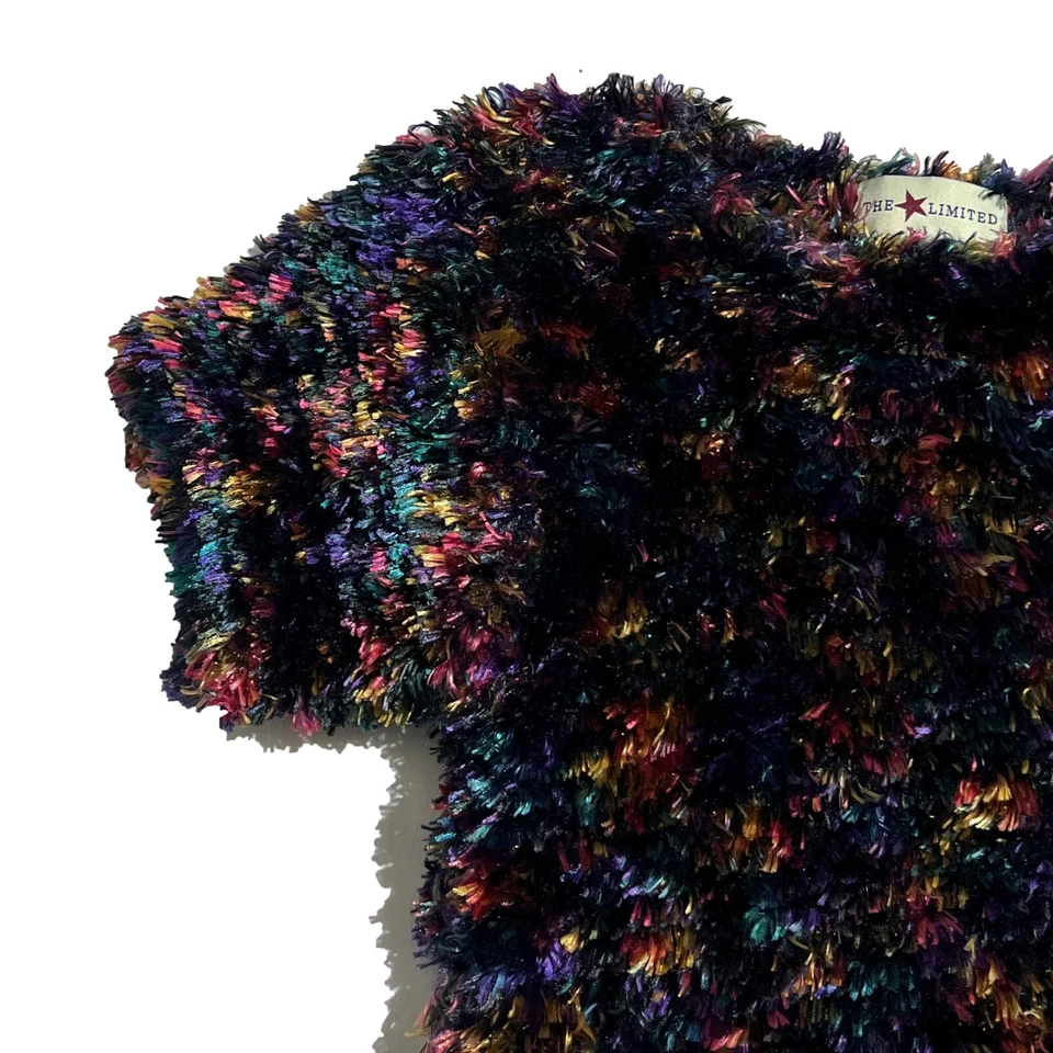 The Limited Girl's Colorful Fuzzy Short Sleeve Sweater Top Size 12 - Image 4 of 4
