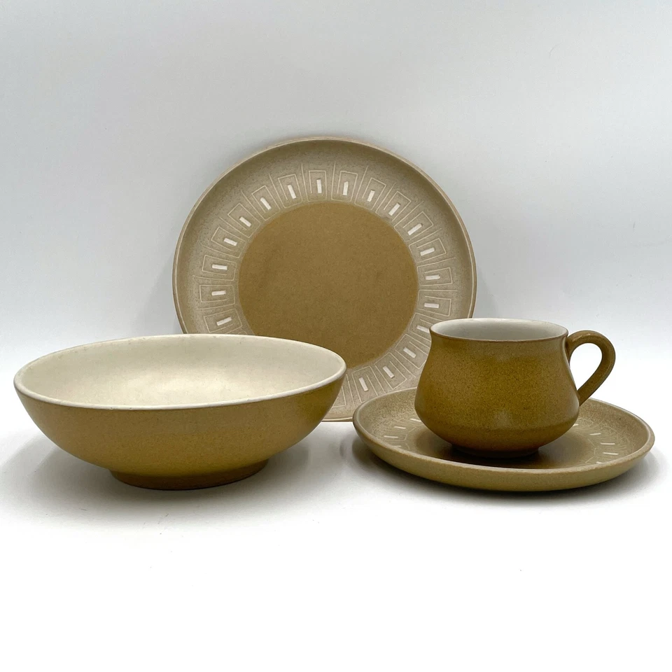 Винтажные тарелки Denby Langley Ode Stoneware England 8,25 дюйма и 6,5 дюйма, чаша для хлопьев, кружка - Изображение 2 из 4