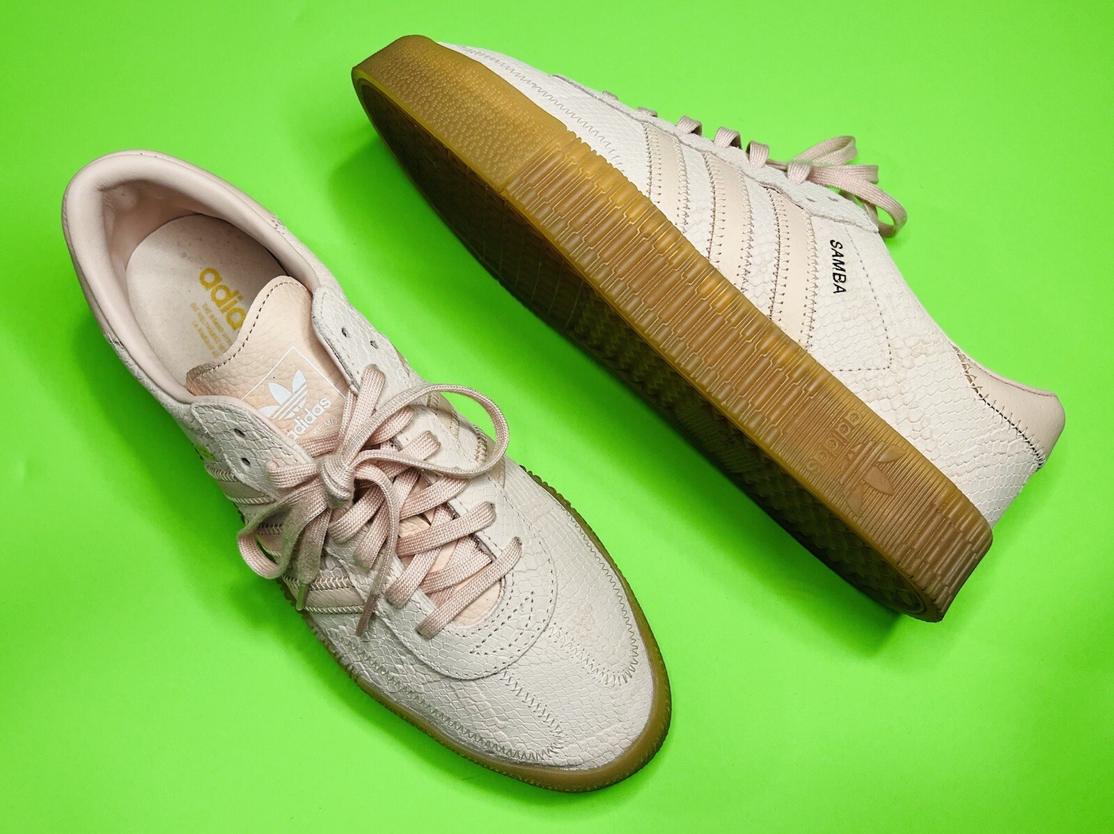 Adidas Women's Samba Rose Ivey Pink Snakeskin Texture Athletic Sneakers  Size 10 | eBay