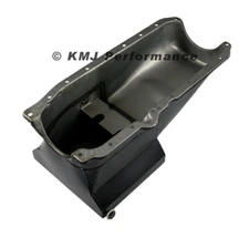 86-02 SBC Chevy Black 7qt Drag Style Oil Pan - 1 Pc Rear Main Seal 305 350 5.7