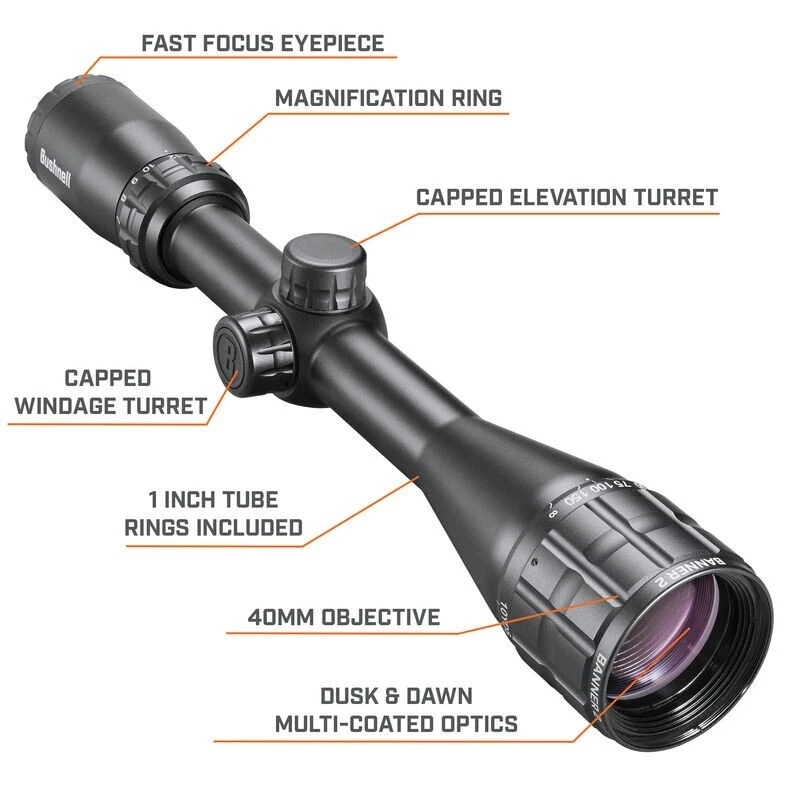 Bushnell Banner 2 4-12x40 Riflescope DOA Quick Ballistic Reticle Rifle Scope - image 2 of 4