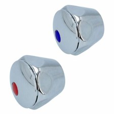 Wasserhahn Knopf Oberteil Chrom Hahn 1/2'' Metall Armatur Sechseck NEU