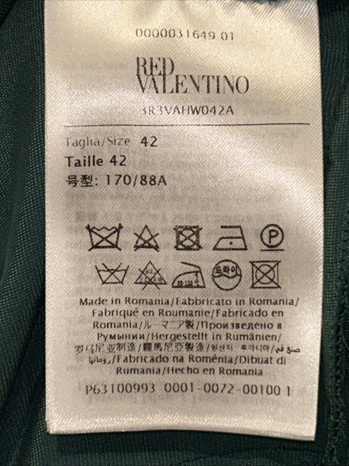 Abito rosso Valentino "velluto liquido" misto seta verde linea A nuovo con etichette prezzo consigliato £ 780 UK 10