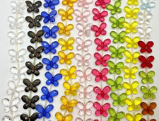 Colorful Butterfly Acrylic Beads 22x29mm 15 Pieces Various Colors
