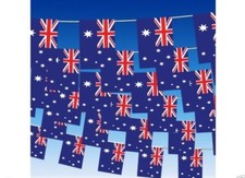 Mapa De Australia Sobre Una Bandera Australiana. Foto De Archivo