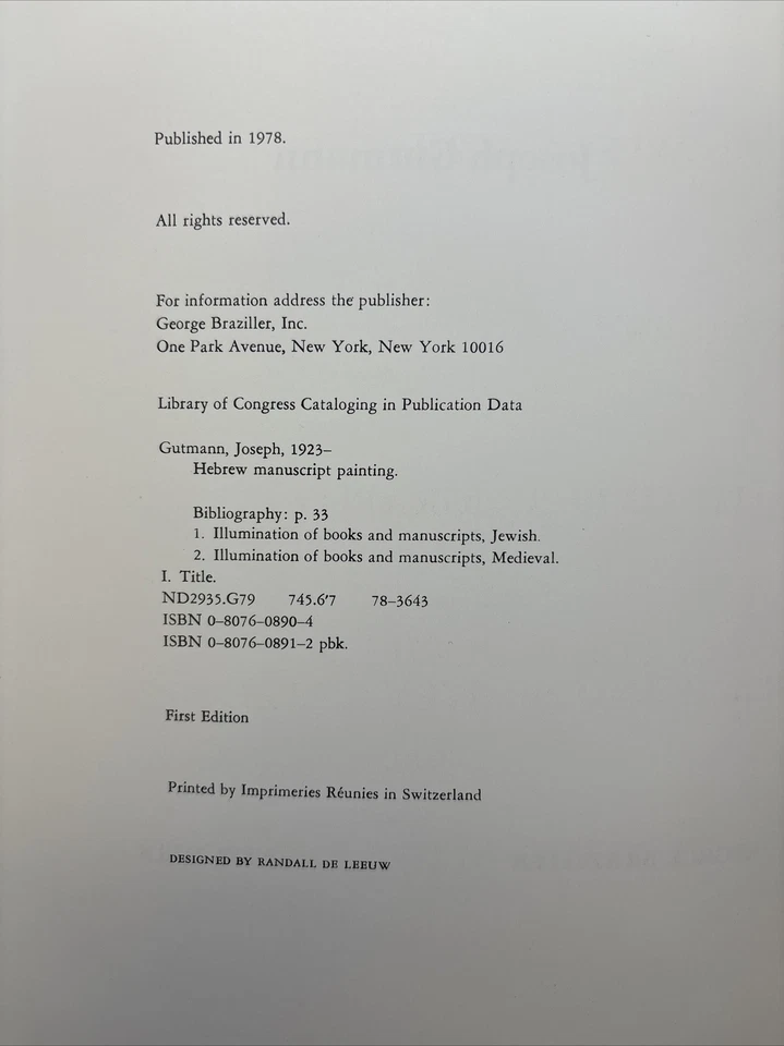 Hebrew Manuscript Painting, Joseph Gutmann, 1978 Foto 4 de 4