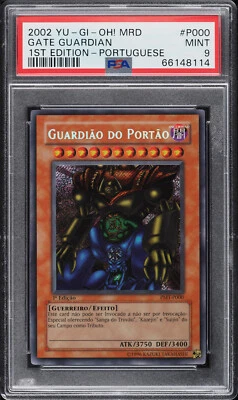 2002 YUGIOH PORTUGAIS 1ST PMT-P000 METAL RAIDERS GATE GUARDIAN PSA 9 #66148114 - Photo 1/2
