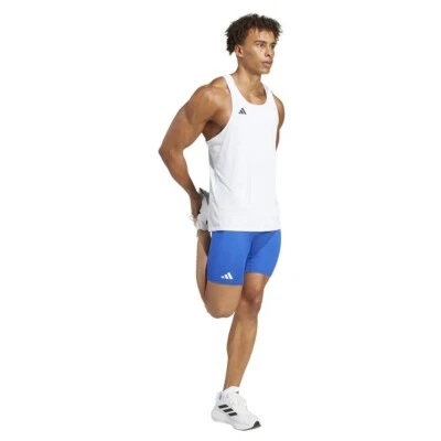 Pantalones cortos de compresión para correr Adidas Adizero para hombre AEROREADY mallas azules