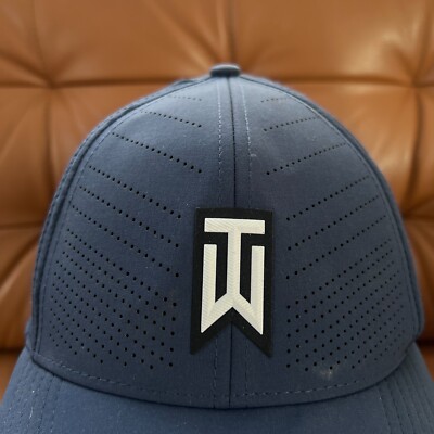 Nike Tiger Woods Hat Black L/XL Breathable Heritage Dri-Fit Golf