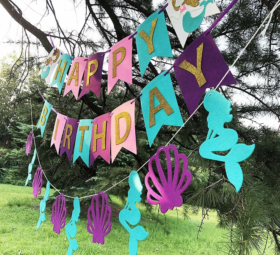 Mermaid Party Supplies Birthday Decorations for Girl's Party and Baby - Image 4 of 4