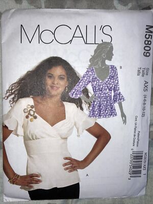 McCALL'S 5809 MISSES TEEN SWEETHEART NECKLINE TOPS BELT PATTERN SIZE 4 6 8 10 12
