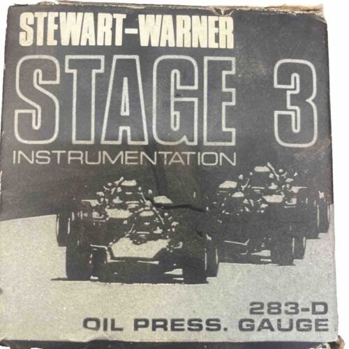 Vintage NOS in Box and Wrapped Stewart Warner Stage III Oil Pressure Gauge 283-D - Picture 1 of 5