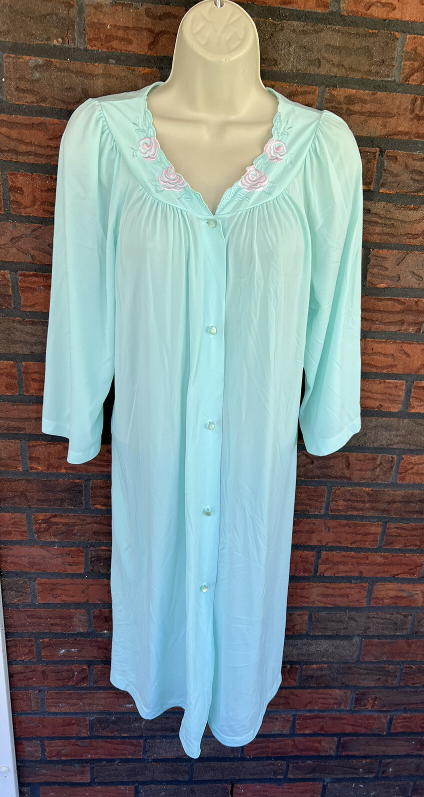 Shadowline Medium Nylon Robe Duster Button Front … - image 2