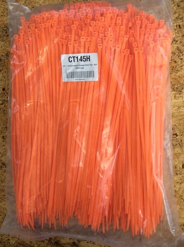Fluorescent Cable Ties, Nylon, 8-in., 100-pk