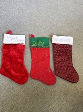 Lot Of 3 Red Felt Christmas Stockings