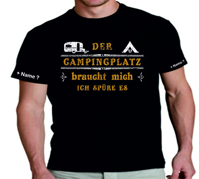 Camping T-Shirt Camper Caravan Wohnmobil Zeltplatz Urlaub Reise Saison Zelten 17