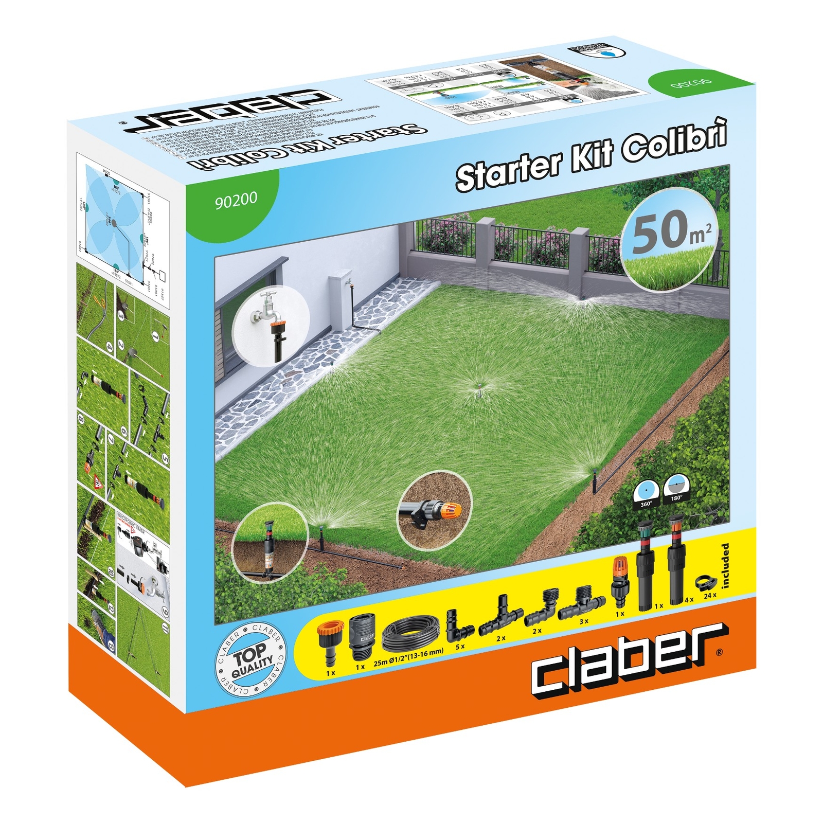 Claber 90200 Colibri Pop-Up Sprinkler Starter Kit