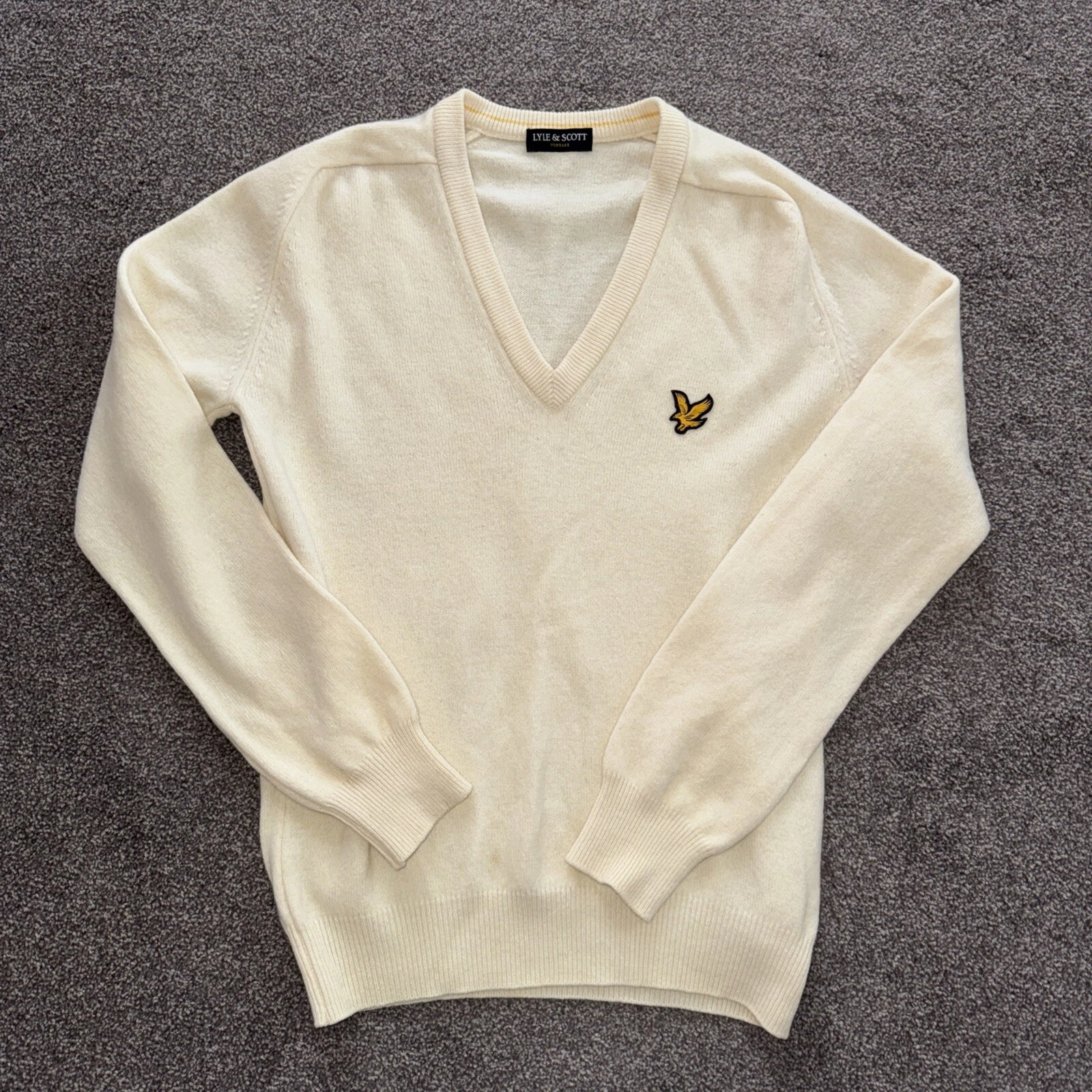 Lyle & Scott Vintage Cream Wool Jumper Medium