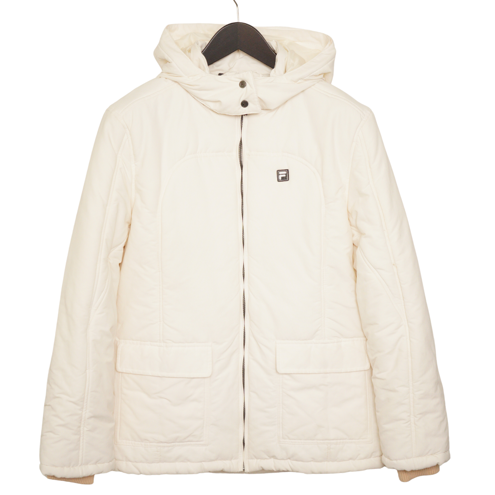 Donna FILA Giacca Beige Cappuccio Nylon Traspirante Taglia D42 UK16 XL VAI616