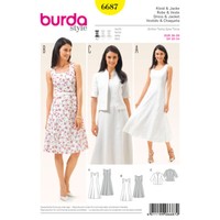 Burda 6687 Kleid Jacke Damen NäHen Muster GrößEn 10 - 24 FäHigkeit: Einfach