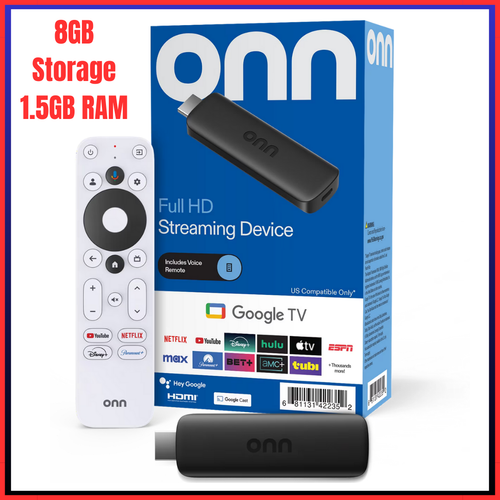 onn 4K Streaming Device Google TV Gemini 8GB 2GB RAM Voice Remote 2026