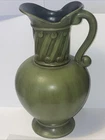 Olive Green Vintage Royal Haeger Art Vase With A handle