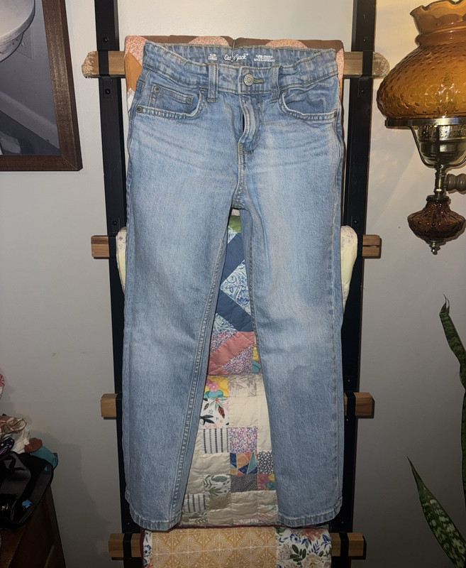 Cat & Jack Girls 7 Slim Fit Skinny Light Wash Stretch Denim Jeans
