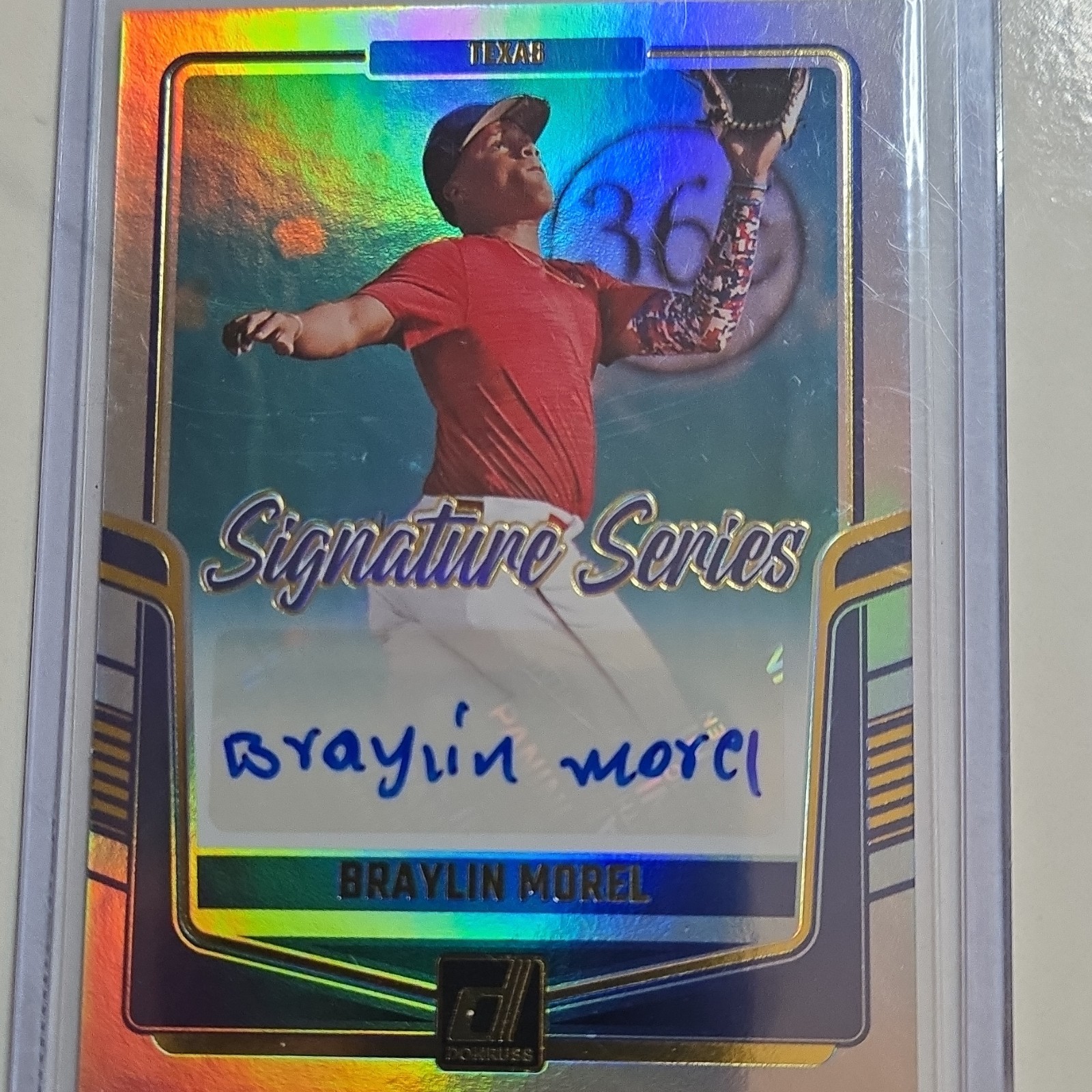 Panini 2024 Donruss Braylin Morel Texas Rangers Signature Series Auto #SS-BM