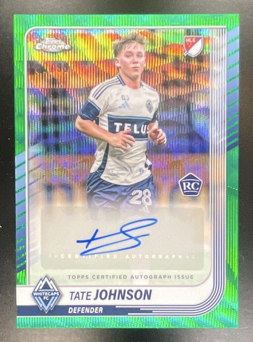 2025 Topps Chrome MLS Tate Johnson #CA-TJ Auto Green Wave Refractor /99