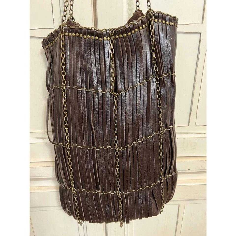 Monserat De Lucca Raro Bolso Monedero Cuero Marrón Foto 2 de 4