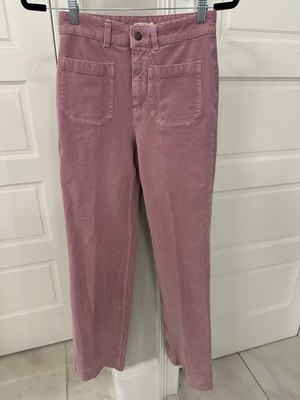 Faherty Softstretch Corduroy Pink Flare Pants Women s 26 Patch Pocket High Rise
