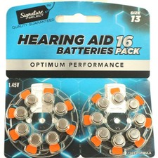 Signature Select Size 13,Hearing Aide Batteries, 16 Pack, Exp: 3/2027