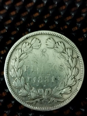 pièces ecu 1831 w lille tranche relief FAUTÉE - Photo 1/4