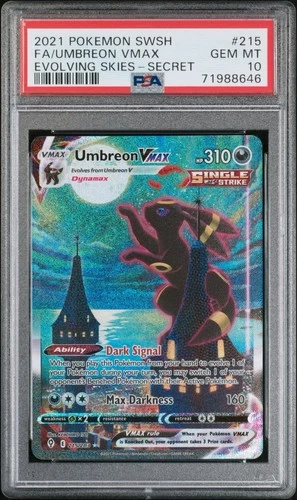 PSA 10 Umbreon VMAX (Alt Art Secret) 215/203 SWSH07: Evolving Skies MOONBREON
