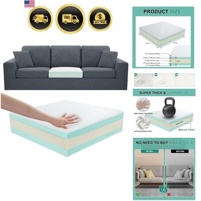 Extra Thickness 5 Layer Couch Cushion Replacement, 24''x27''x6'' Sofa Cushions R...