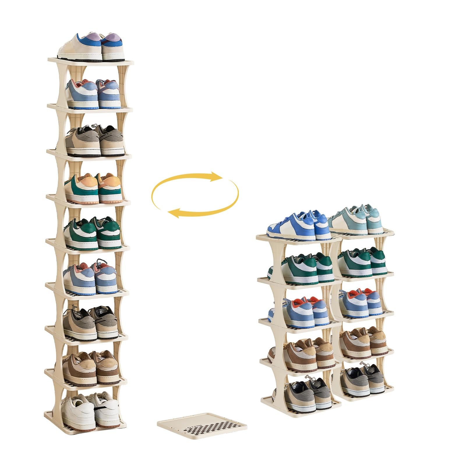 9-Tier Adjustable Vertical Shoe Rack Organizer for Closet Space Saving-image