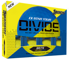 New Srixon Q-Star Tour Divide Golf Balls 1-Dozen Yellow/Blue
