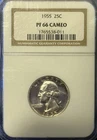 1955 Proof Silver Washington Quarter 25c Coin NGC Certified PF66 Cameo