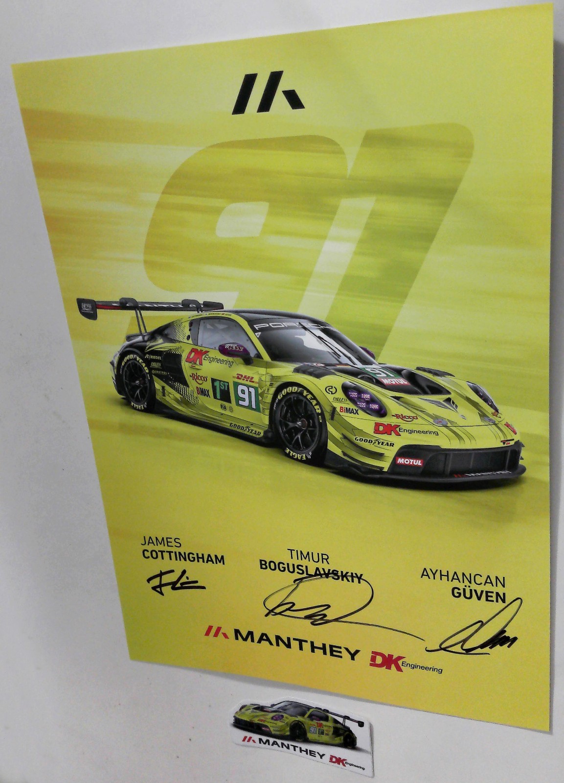 PORSCHE 911 LMGT3 R MANTHEY DK #91 OFFICIAL POSTER cm30x42 WEC 6H IMOLA 2026