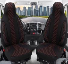 Schonbezüge Sitzbezüge für Skoda Citigo I & II Bj ab 2012 in Schwarz/Rote Naht P