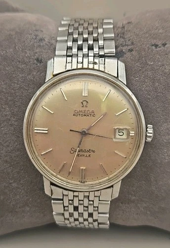 Vintage 1970s Omega Seamaster De Ville Swiss Automatic 34mm Silver Date Dial