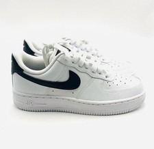 Women s Nike Air Force 1 Sneakers White and Black Tumbled Leather Size 5.5