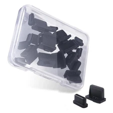Cable Matters USB-C & USB-A Port Covers – 10x USBC + 10x USBA Dust Caps Black