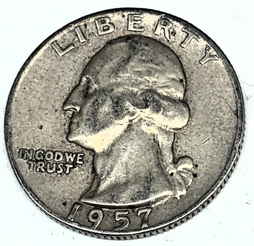 #  C9877   WASHINGTON   QUARTER   COIN,    1957
